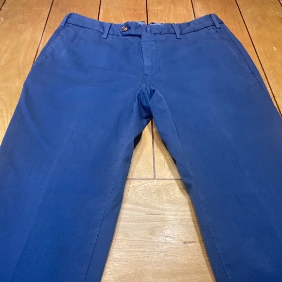 Incotex Slowear Chino Pants Slim Straight Navy Flat Front 32x30 NICE!! - Picture 1 of 16